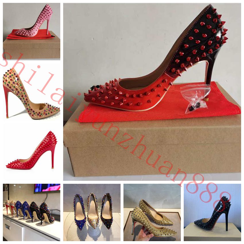 Red Bottom High Heels White Rivets Patent Leather High-heeled Women Shallow Mouth High Heel Pumps 12 10 8cm size 35-42 #9030, 23
Red Bottom High Heels White Rivets Patent Leather High-heeled Women Shallow Mouth High Heel Pumps 12 10 8cm size 35-42 #9030, 23