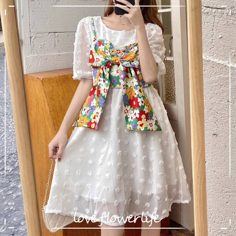 Dress Korean Short Sleeve Eleagnt Vingate Dresses Women Summer Casual Beach Dress for Females Bow Design Office Lady 210521, As picture
Dress Korean Short Sleeve Eleagnt Vingate Dresses Women Summer Casual Beach Dress for Females Bow Design Office Lady 210521, As picture