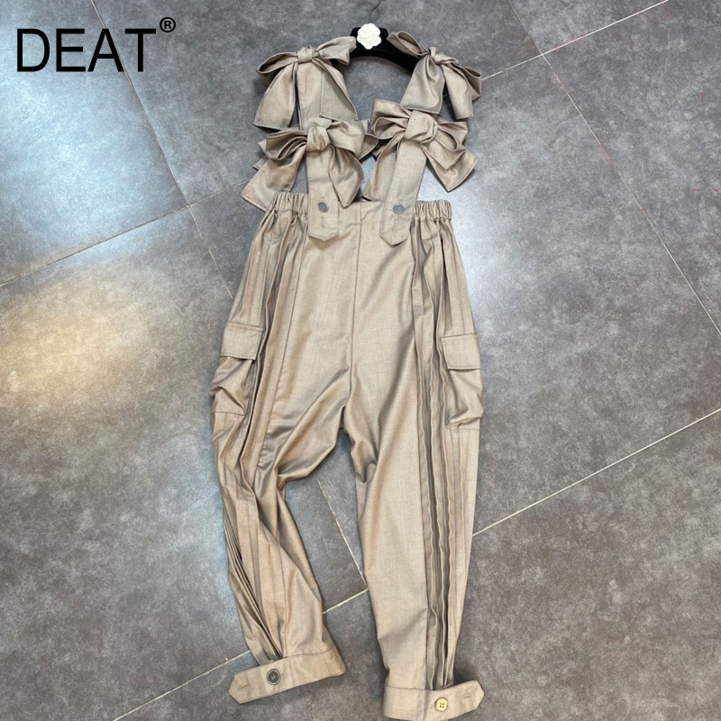 Women Jumpsuit Solid Color Fashion Spring Summer Ladies Bowtie Pocket Loose HR419 210525, Dark khaki
Women Jumpsuit Solid Color Fashion Spring Summer Ladies Bowtie Pocket Loose HR419 210525, Dark khaki