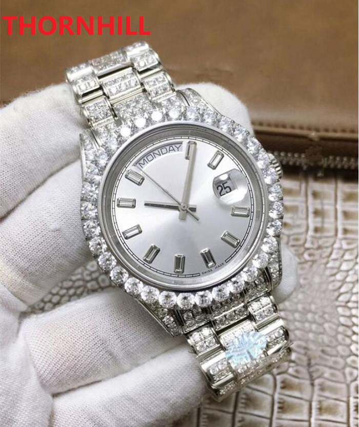 Mens diamonds watches 41mm automatic mechanical Movement Wristwatches full stainless steel daydate watch Super luminous Sapphire glass montre de luxe, As pic
Mens diamonds watches 41mm automatic mechanical Movement Wristwatches full stainless steel daydate watch Super luminous Sapphire glass montre de luxe, As pic