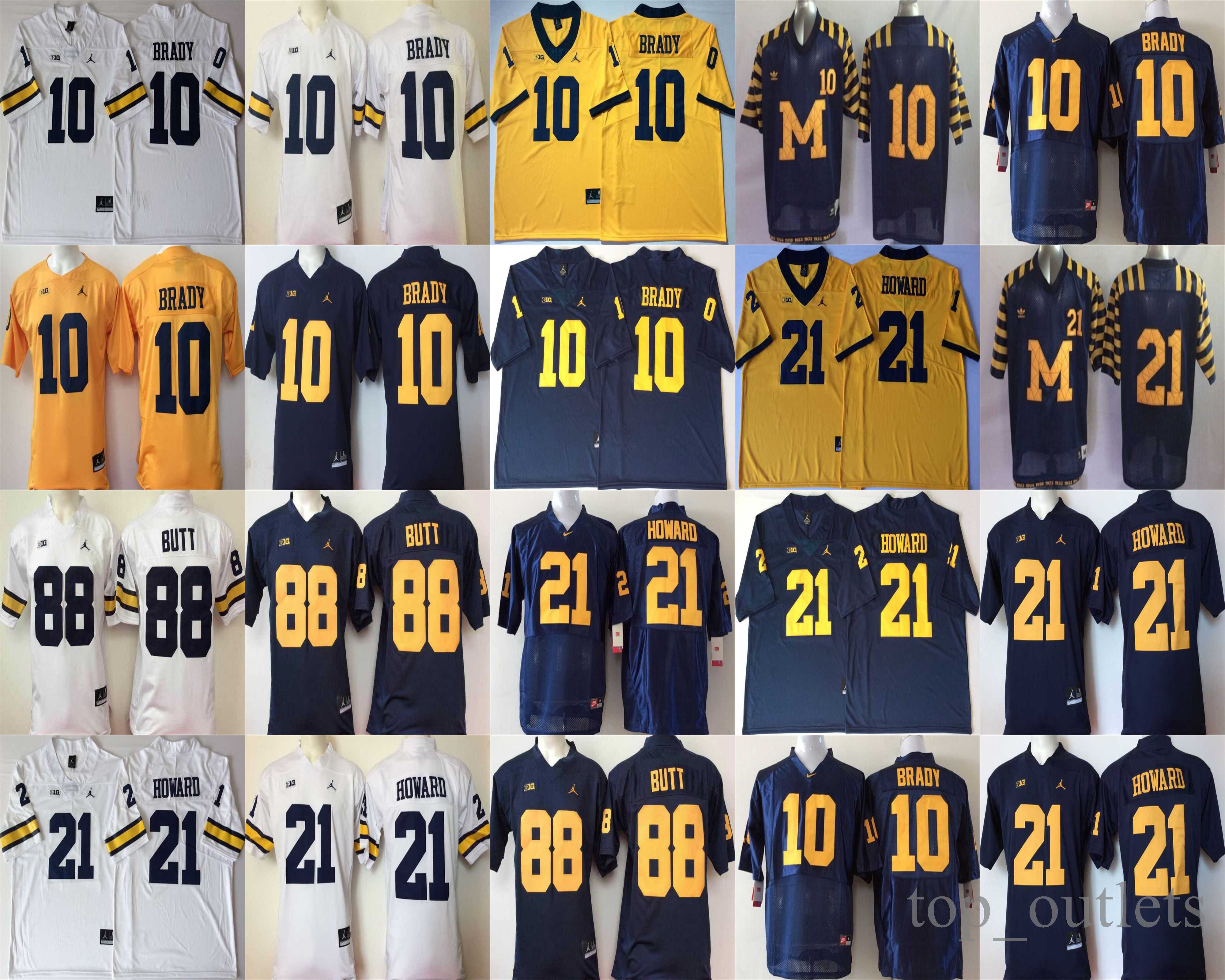 Michigan Wolverines NCAA College Football Jerseys 10 Brady Jersey 21 Howard 88 Butt Stitched White Yellow Navy Blue, Black;red
Michigan Wolverines NCAA College Football Jerseys 10 Brady Jersey 21 Howard 88 Butt Stitched White Yellow Navy Blue, Black;red