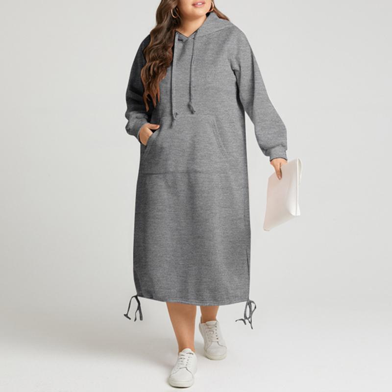 Plus Size Dresses Celmia 2022 Autumn Women Sweatshirt Long Sleeve Fleece Warm Hoodie Dress Vintage Drawstring Hem Solid Hooded, Black
Plus Size Dresses Celmia 2022 Autumn Women Sweatshirt Long Sleeve Fleece Warm Hoodie Dress Vintage Drawstring Hem Solid Hooded, Black