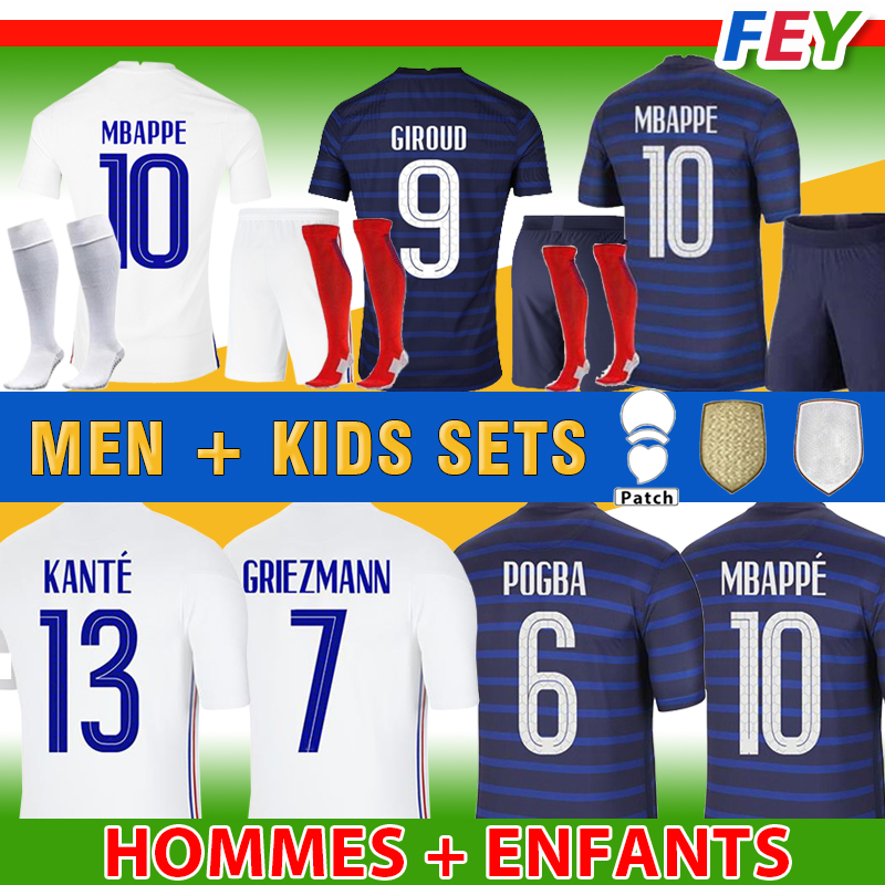 Maillots de football 2021 soccer jerseys THAILAND QUALITY 20 21 BENZEMA MBAPPE GRIEZMANN POGBA maillot foot FEKIR PAVARD kit top shirt hommes enfants MEN + kids