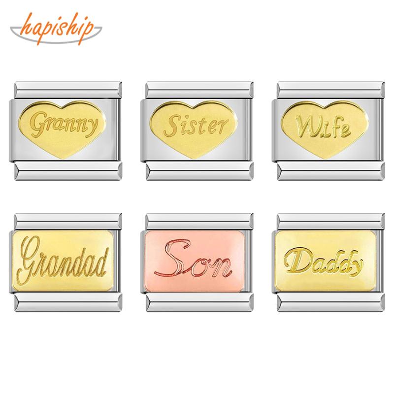 Charms Hapiship Original Daisy Fashion Gold Rose Sister Daddy Wife Italian Charm Fit 9mm Bracelet Stainless Steel Jewelry Making DJ342, Bronze;silver
Charms Hapiship Original Daisy Fashion Gold Rose Sister Daddy Wife Italian Charm Fit 9mm Bracelet Stainless Steel Jewelry Making DJ342, Bronze;silver
