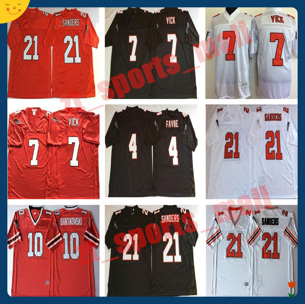 Football 7 Michael Vick Jerseys 4 Brett Favre 21 Deion Sanders 10 Steve Bartkowski Red Black White Stitch Men Vintage New, As shown in illustration
Football 7 Michael Vick Jerseys 4 Brett Favre 21 Deion Sanders 10 Steve Bartkowski Red Black White Stitch Men Vintage New, As shown in illustration