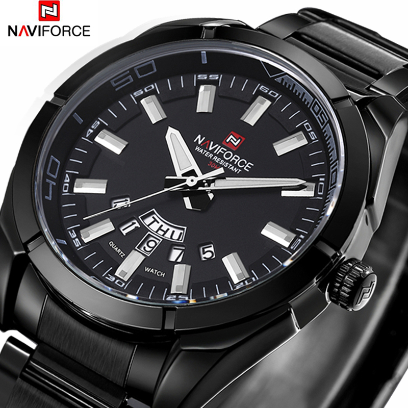 NAVIFORCE Brand Luxury Watch Men Sport Quartz 30M Waterproof Mens Watches Stainless Steel Date Wrist watch Relogio Masculinog, Silver black
NAVIFORCE Brand Luxury Watch Men Sport Quartz 30M Waterproof Mens Watches Stainless Steel Date Wrist watch Relogio Masculinog, Silver black