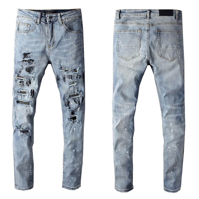 Fashion Desiger Men's Long Slim Blue Jeans High Quality Ripped Hole Demin Streetwear Pants for Men
Fashion Desiger Men's Long Slim Blue Jeans High Quality Ripped Hole Demin Streetwear Pants for Men