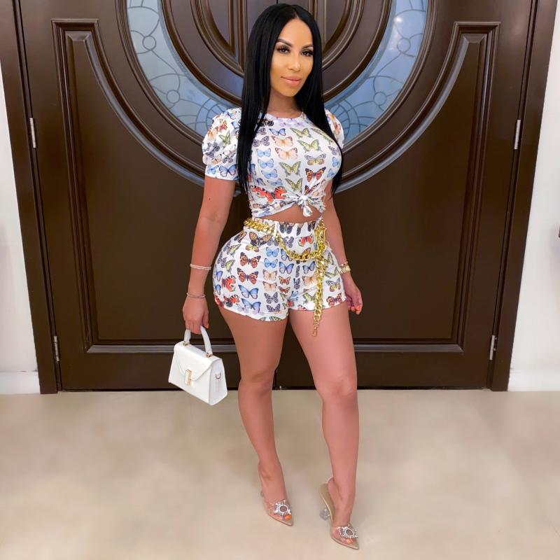 Women' Tracksuits BKLD Summer Women Clothes 2021 Two Piece Sets Butterfly Print Short Sleeve Tops T Shirts For Shorts Set Tracksuit Outfits, White
Women' Tracksuits BKLD Summer Women Clothes 2021 Two Piece Sets Butterfly Print Short Sleeve Tops T Shirts For Shorts Set Tracksuit Outfits, White