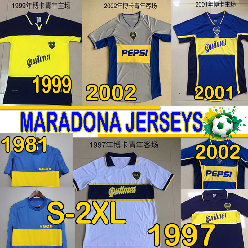 Retro Boca Juniors soccer jerseys 1981 1997 1999 2001 2002 DIEGO MARADONA Tévez GAGO Vintage Classic short longsleeves Men football shirts
Retro Boca Juniors soccer jerseys 1981 1997 1999 2001 2002 DIEGO MARADONA Tévez GAGO Vintage Classic short longsleeves Men football shirts