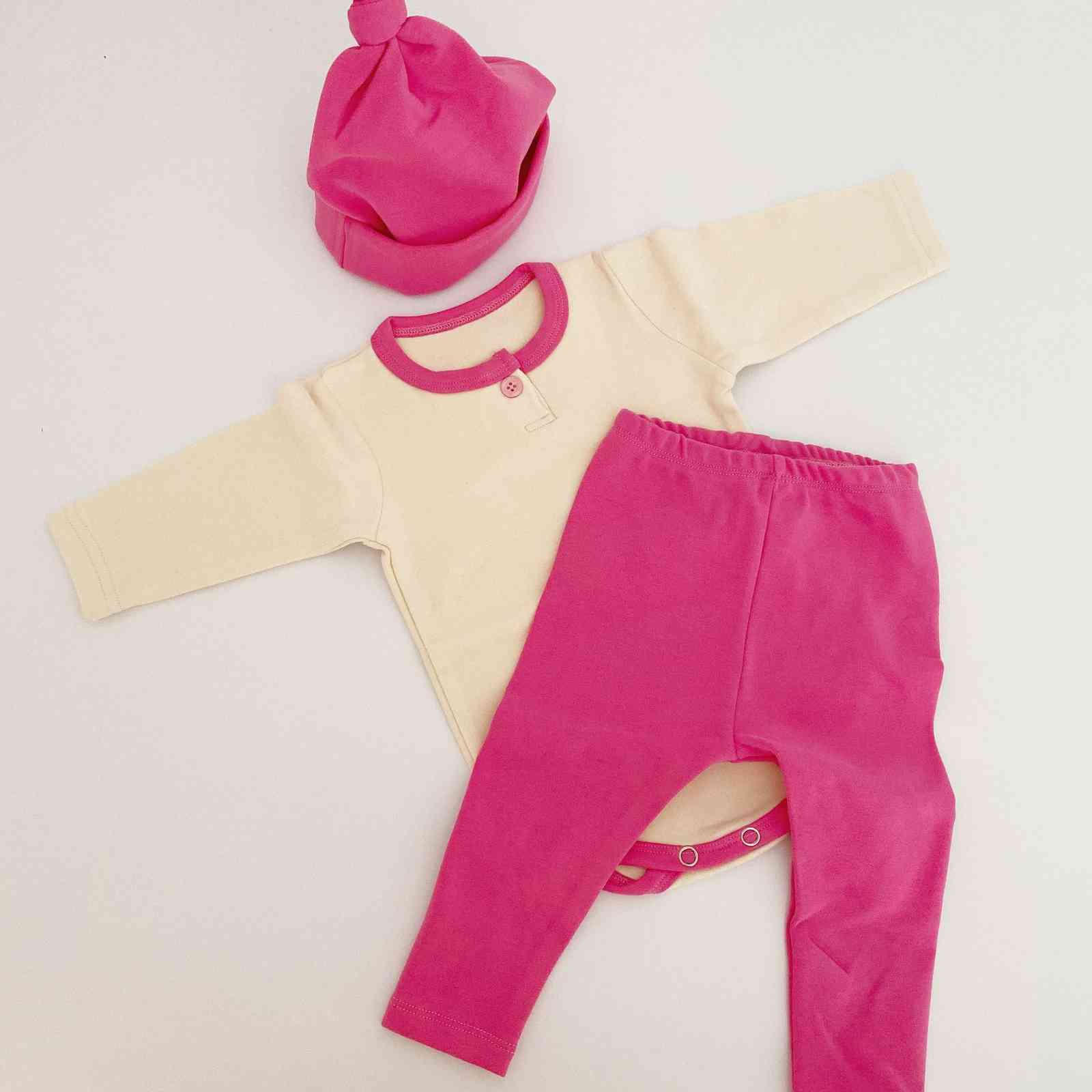 Spring Autumn baby girls pure cotton 3pcs sets infant kids long sleeve bodysuit or T shirt pants and hat boys clothes set 210508