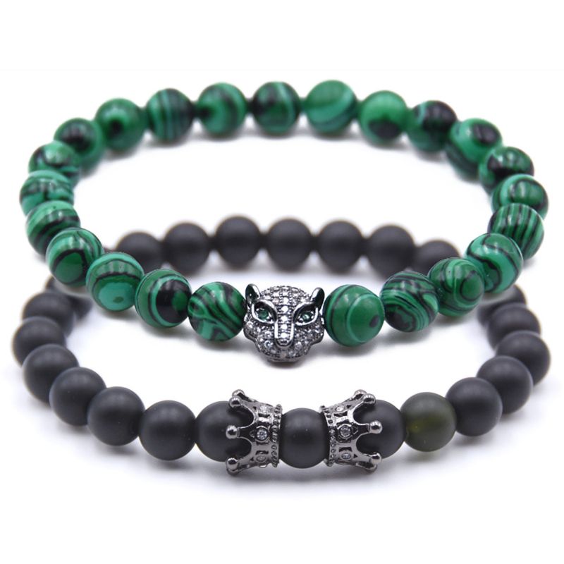 Men Cool Gift Handmade 8MM Lava Beads Strands Bracelet Colorful Natural Stone CZ Copper Leopard Head Charm Bracelets 2pcs/set
Men Cool Gift Handmade 8MM Lava Beads Strands Bracelet Colorful Natural Stone CZ Copper Leopard Head Charm Bracelets 2pcs/set