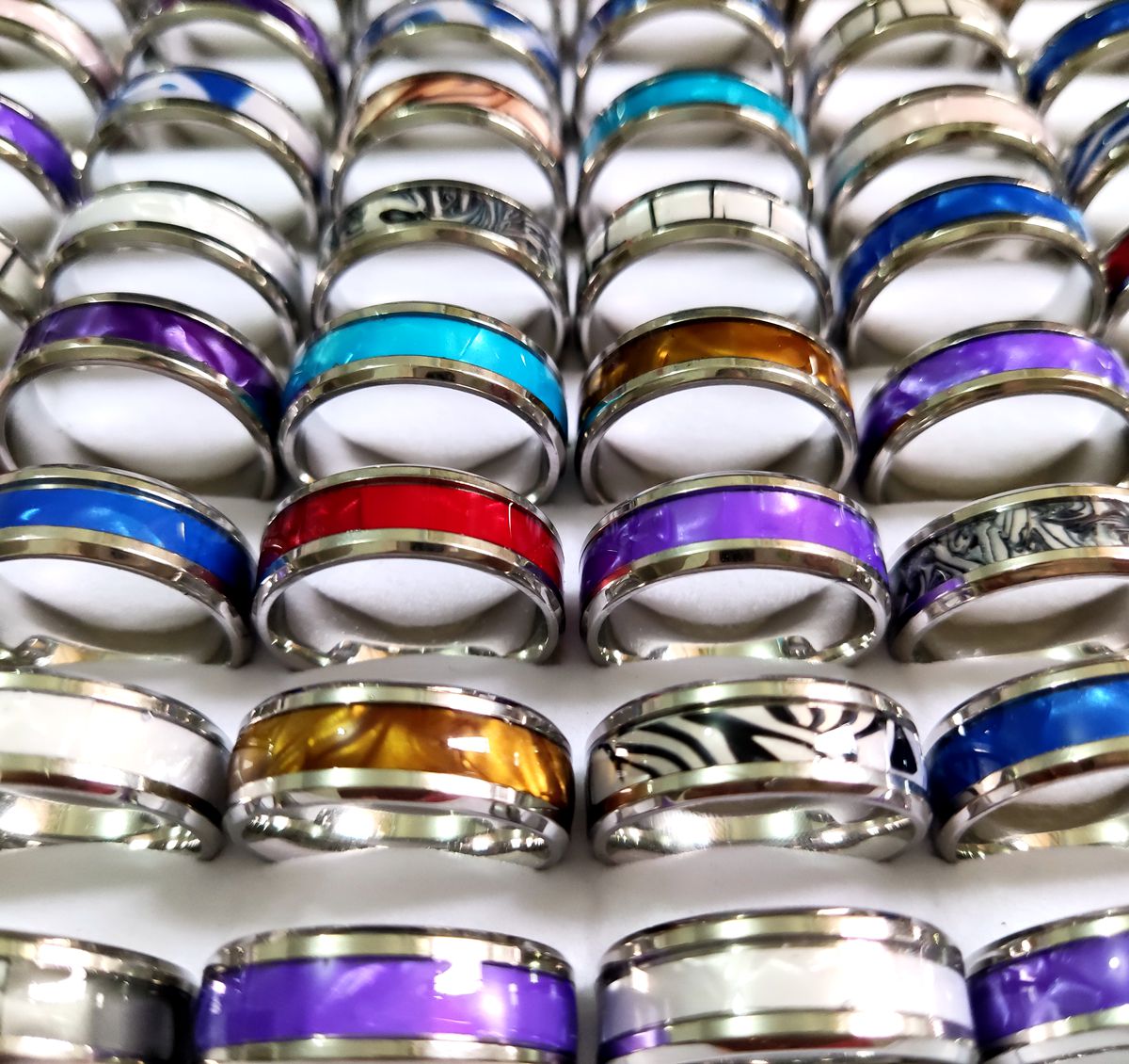 30pcs/lot Unique design Top Mixed Stainless Steel Shell Ring High Quality Comfort-fit Men Women Wedding Band Ring Hot Jewelry
