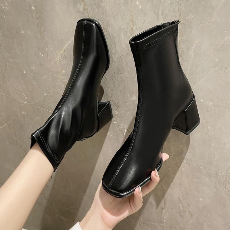 Boots 2021 Autumn And Winter Mid-heel Short Women Square Toe Thick Heel Women's Rear Zipper, Beige
Boots 2021 Autumn And Winter Mid-heel Short Women Square Toe Thick Heel Women's Rear Zipper, Beige