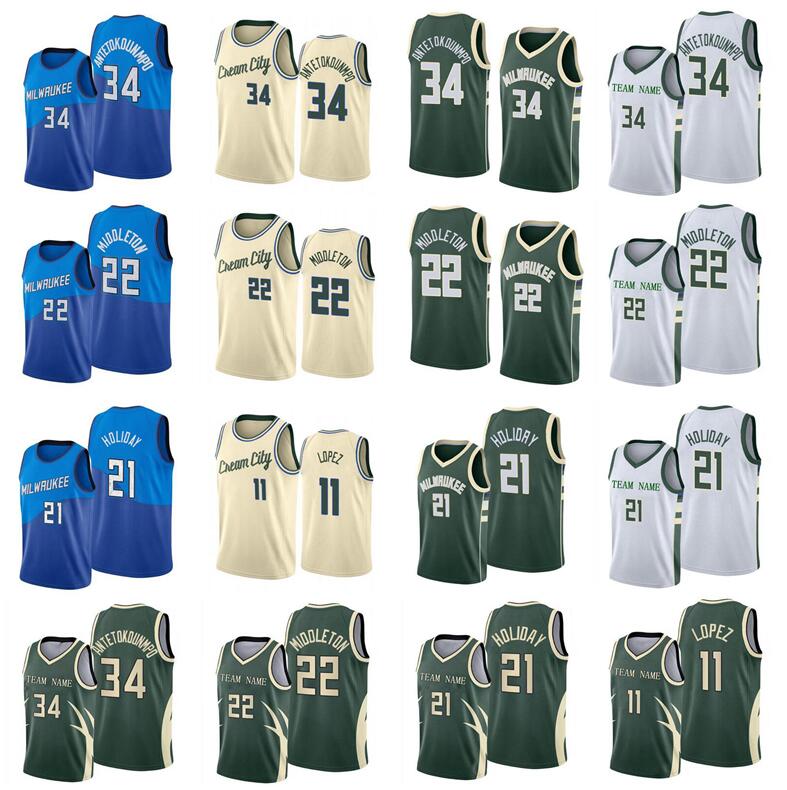 Men S-2XL basketball Jerseys 34Giannis Antetokounmpo 22Khris Middleton 21Jrue Holiday white black blue City version Jersey
Men S-2XL basketball Jerseys 34Giannis Antetokounmpo 22Khris Middleton 21Jrue Holiday white black blue City version Jersey