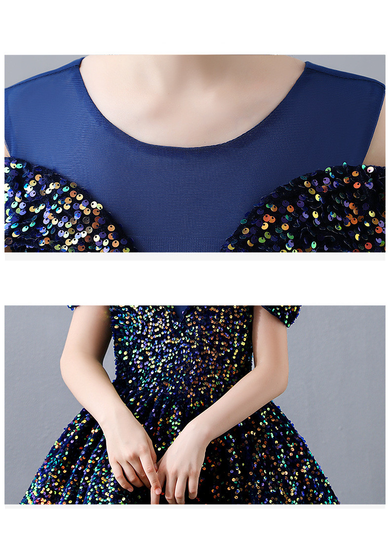 Flower Girl Formal Evening Party Dresses Sparkly Sequins Tulle Princess Gown Girls Long Wedding Junior Bridesmaid Clothes 2025