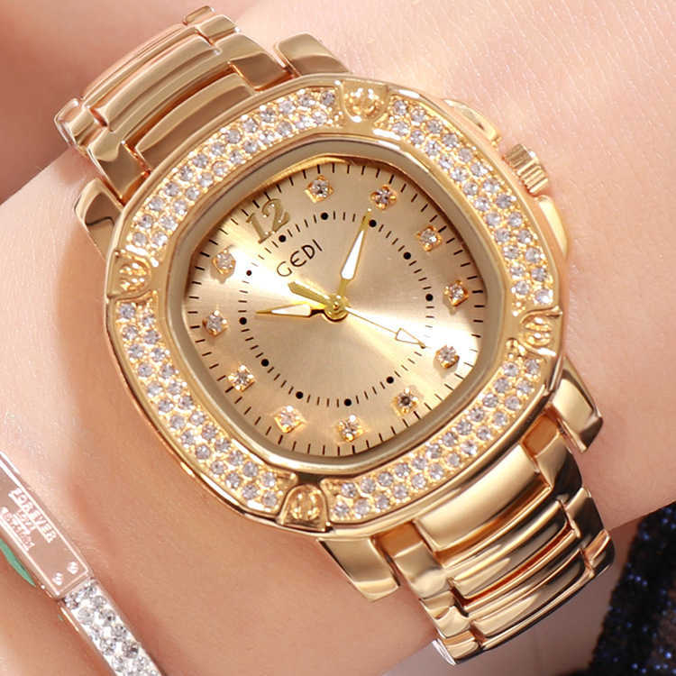 Luxury Brand Gold Quartz Ladies Watch Stainless Steel Strap with Diamond Square Waterproof Female Wristwatch Women Watches 210616
Luxury Brand Gold Quartz Ladies Watch Stainless Steel Strap with Diamond Square Waterproof Female Wristwatch Women Watches 210616
