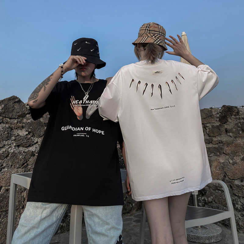 Hip Hop T Shirt Men / Women Tshirt Short Sleeve Guardian Of Hope Streetwear Oversize Harajuku T-Shirt Cotton Loose Tops Tee 210527