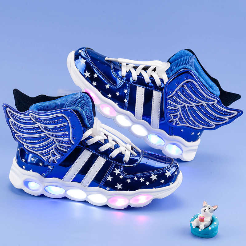 Luminous Sneakers Boy Girl Cartoon LED Light Up Shoes Glowing with Light Kids Shoes Children Led Sneakers Brand Kids Boots P0830