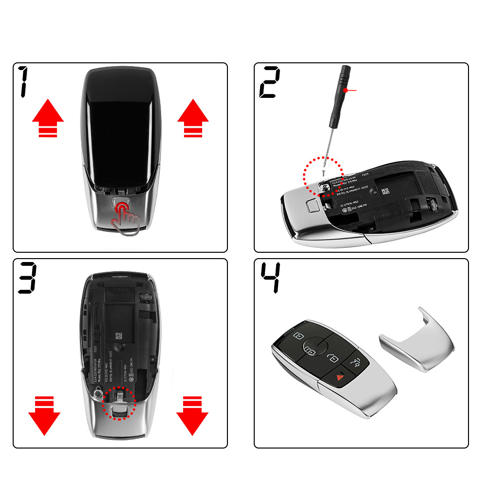 Metal Car Key Cover Back Shell Case For Mercedes Benz AMG W212 W211 W210 W213 W205 W202 W203 W204 W177 C63 E63 S63