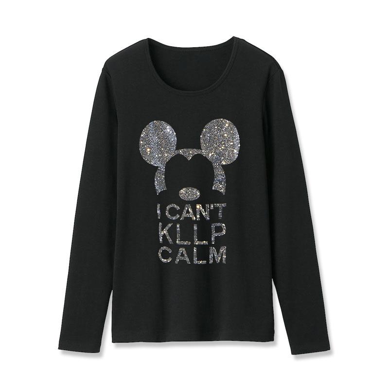 Women's T-Shirt Spring And Autumn Loose Casual Lady Long Sleeve T-Shirts Comfortable Cotton Cartoon Pattern Diamonds Black Women Tops
Women's T-Shirt Spring And Autumn Loose Casual Lady Long Sleeve T-Shirts Comfortable Cotton Cartoon Pattern Diamonds Black Women Tops