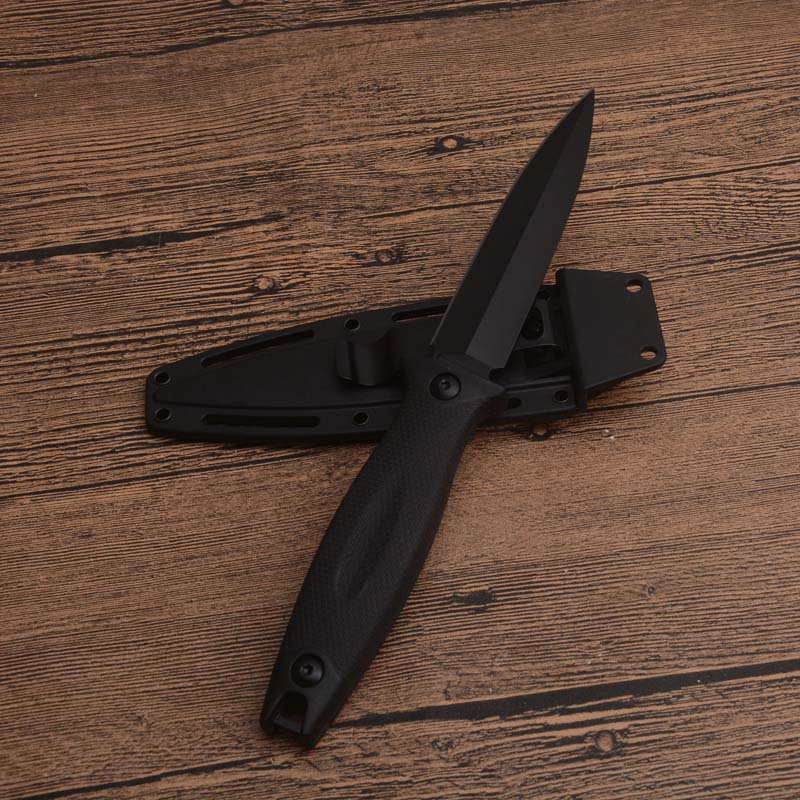 Special Offer KS 4007 Outdoor Survival Straight Tactical Knife 8Cr13Mov Double Action Black Oxide Blade ABS Handle Fixed Blades Knives knife With Kyde
