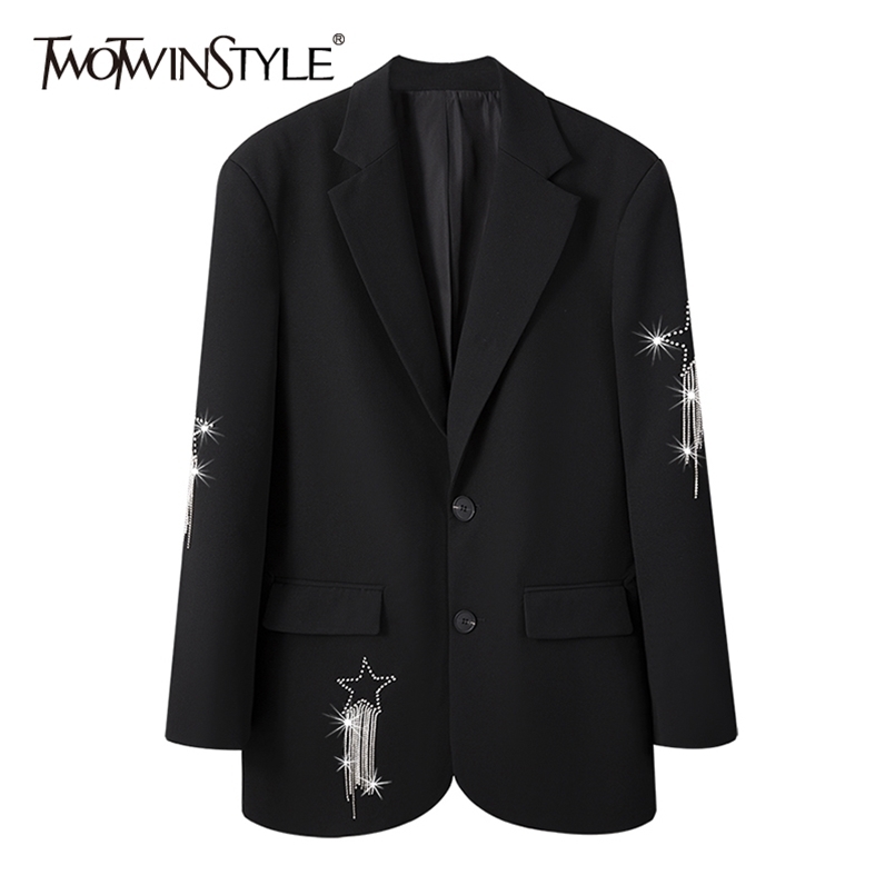 Casual Patchwork Diamond Tassel Blazer For Women Notched Long Sleeve Black Blazers Female Fashion Clothing 210524
Casual Patchwork Diamond Tassel Blazer For Women Notched Long Sleeve Black Blazers Female Fashion Clothing 210524