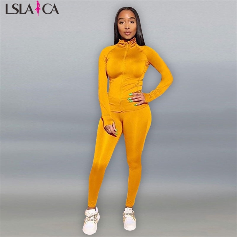 sweatsuits for women long sleeve coat+long pants 8 color plus size S-2XL have elasticity party night club sports 2 piece set 210515