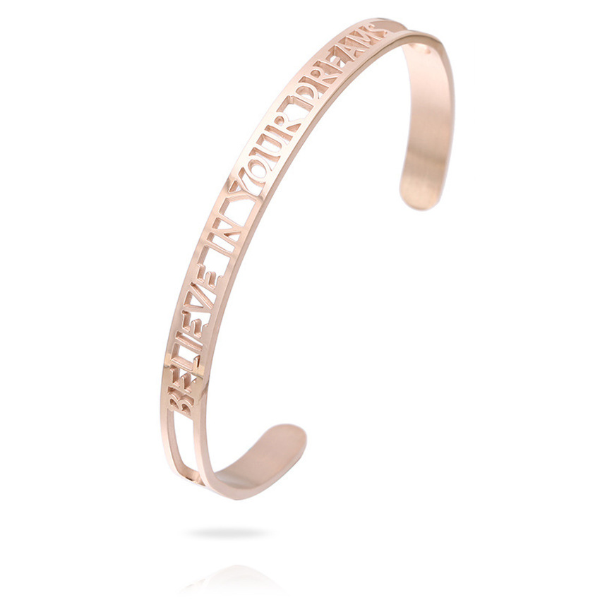 Stainless Steel Bangle Bracelet Hollow Letter BELIEVE DREAMS Writaband cuff for women fashion jewelry will and sandy
Stainless Steel Bangle Bracelet Hollow Letter BELIEVE DREAMS Writaband cuff for women fashion jewelry will and sandy