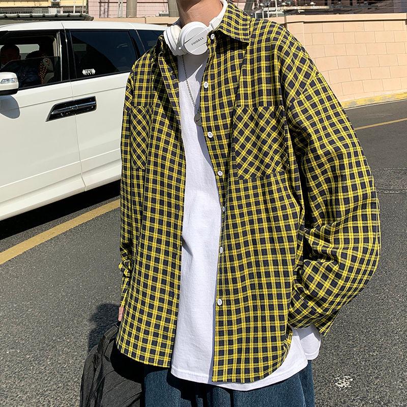 Men's Casual Shirts Autumn Plaid Shirt Fashion Retro Pocket Men Streetwear Korean Loose Long-sleeved Mens Dress, White;black
Men's Casual Shirts Autumn Plaid Shirt Fashion Retro Pocket Men Streetwear Korean Loose Long-sleeved Mens Dress, White;black