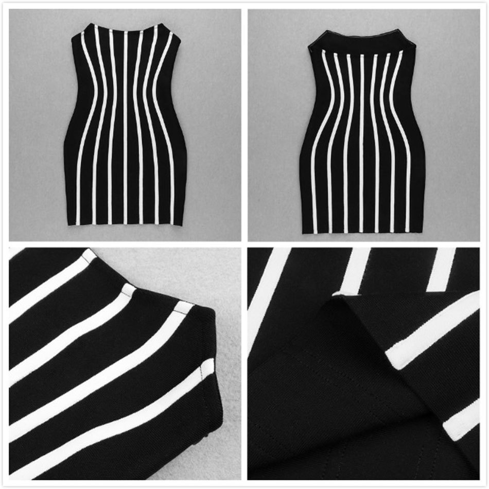 Free Strapless Striped Bandage Dress Vestidos Women's Sexy Sleeveless Backless Bodycon Mini Club Party 210524