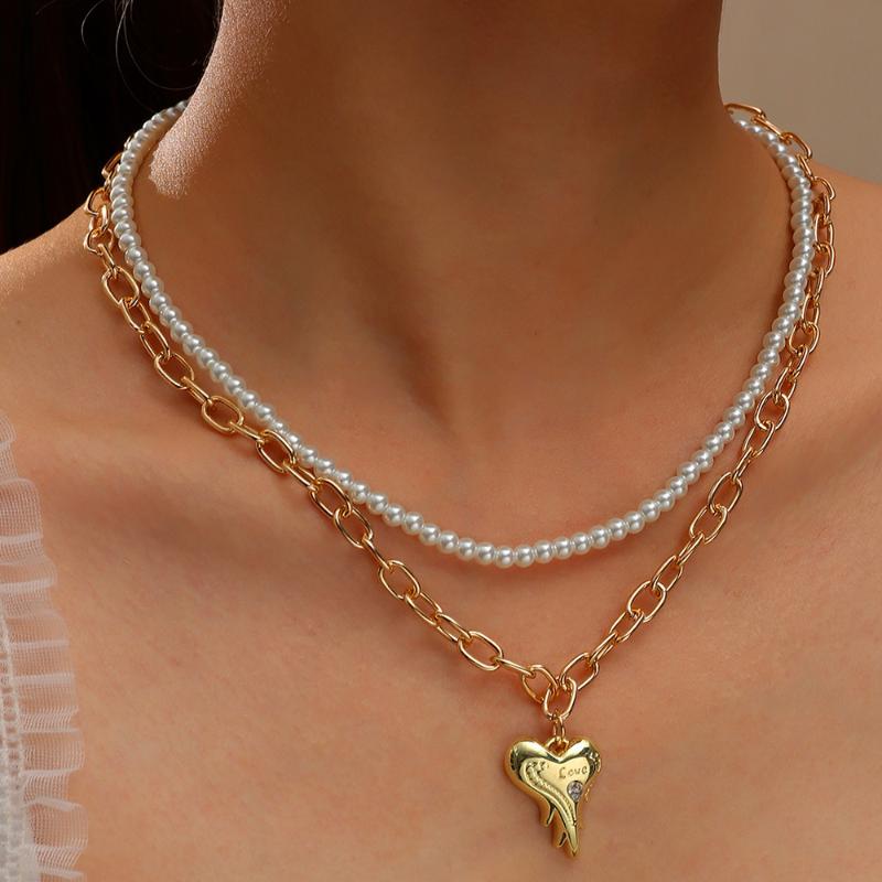 Pendant Necklaces Arrival Gold Color Alloy Letter Love Necklace For Women Girls Fashion Pearl 2 Layers Choker Valentines Gift Jewelry
Pendant Necklaces Arrival Gold Color Alloy Letter Love Necklace For Women Girls Fashion Pearl 2 Layers Choker Valentines Gift Jewelry