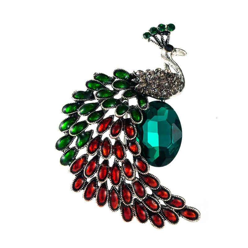 Brooch Wind Personality Colorful Peacock Female Trendsetter Alloy Diamond Girl Pin