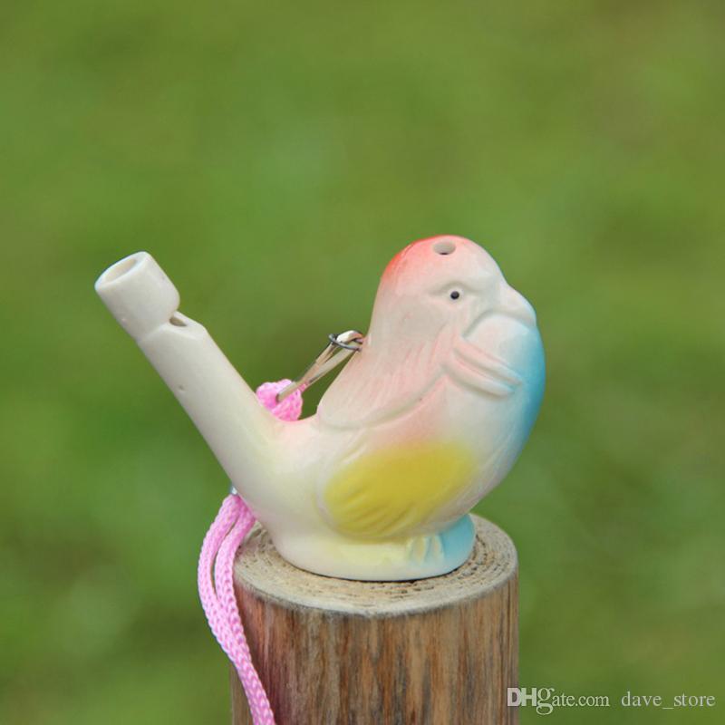 Creative Water Bird Novelty Items Whistle Clay Bird Ceramic Glazed Song Chirps Bathtime Kids Toys Gift Christmas Party Favor Mixed Colors