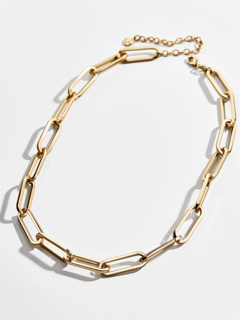 Bohemian Paperclip Chain Women Necklace Rectangle Link Hera Choker Collar Stainless Steel Gold silver Color1 604 Q2