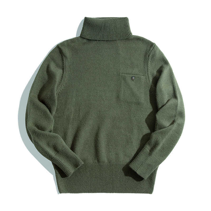 Turtle Neck Knitted Sweater Men Solid Cashmere Soft Oversized Thick Warm Men Pullovers Tops Sweater Knitting Elastic 210929