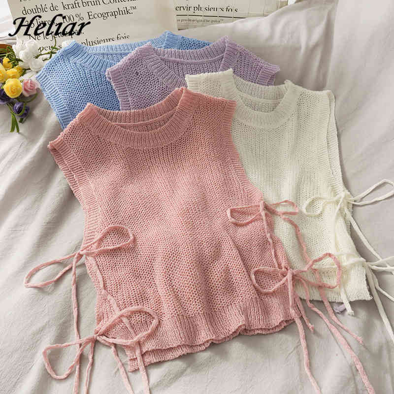Bow Thin Knitted Vest Tops For Women Casual Slim O-Neck Cute Girl Tank Spring Summer Sweater 210518, Pink
Bow Thin Knitted Vest Tops For Women Casual Slim O-Neck Cute Girl Tank Spring Summer Sweater 210518, Pink