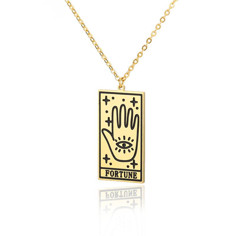 Pendant Necklaces Gothic Square Tarot Cards Necklace For Women Amulet Hand Palm Fortune Couple Stainless Steel Men Jewelry Gift, Silver
Pendant Necklaces Gothic Square Tarot Cards Necklace For Women Amulet Hand Palm Fortune Couple Stainless Steel Men Jewelry Gift, Silver