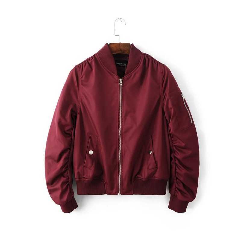 Spring Autumn Quilting Bomber Jacket Women Coat Zipper Long Sleeve Cotton-padded Pink Outwears 210914