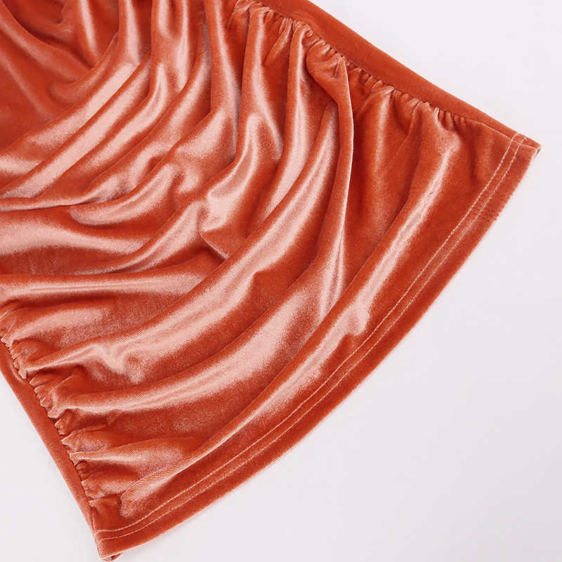 DEAT Women Sexy Open Back Velvet Strapless Suspender Midi Dress Solid Color High Waist Fashion Spring Summer 11B446 210709