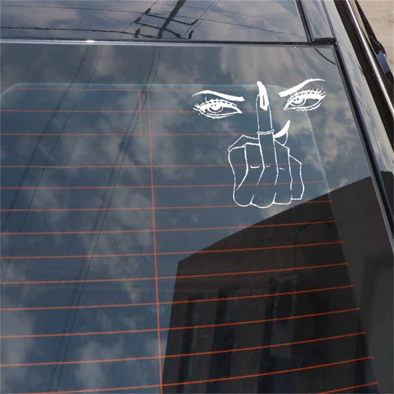 Funny Cat Cartoon Car Sticker Rude Middle Finger Cats Vinyl Decals For Auto Mercedes Motorcycle Windows Decoration Door Office Home Wall Accessories 5