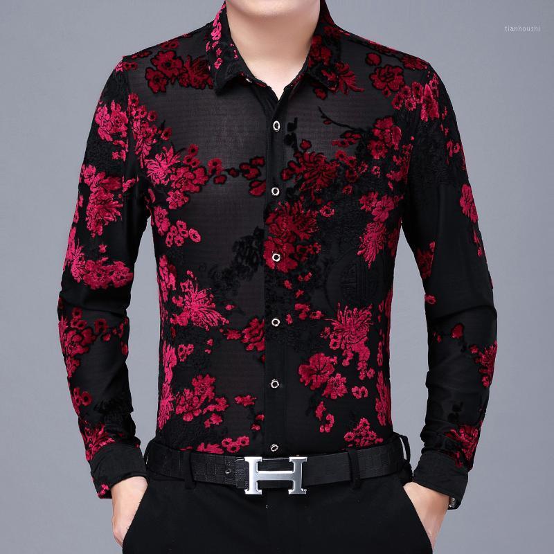Men's Casual Shirts High Quality Mens Floral Shirt 2021 Long Sleeve Slim Velvet Men Clothing Camisa Business Party Prom Red Blue Flower
Men's Casual Shirts High Quality Mens Floral Shirt 2021 Long Sleeve Slim Velvet Men Clothing Camisa Business Party Prom Red Blue Flower