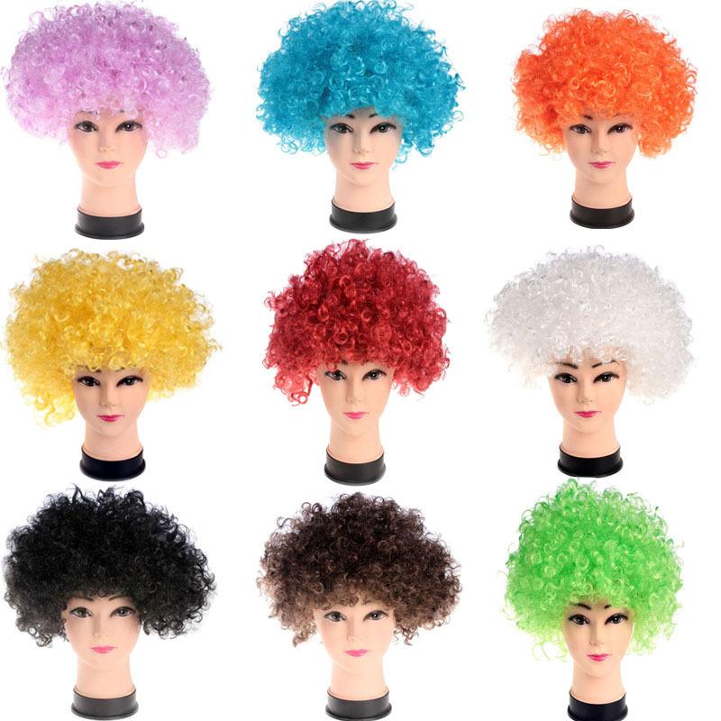 Party Hats Funny Fluffy Wavy Curly Clown Wig Explosive Head For Disco Birthday Christmas Halloween Dress Performance Decor Prop