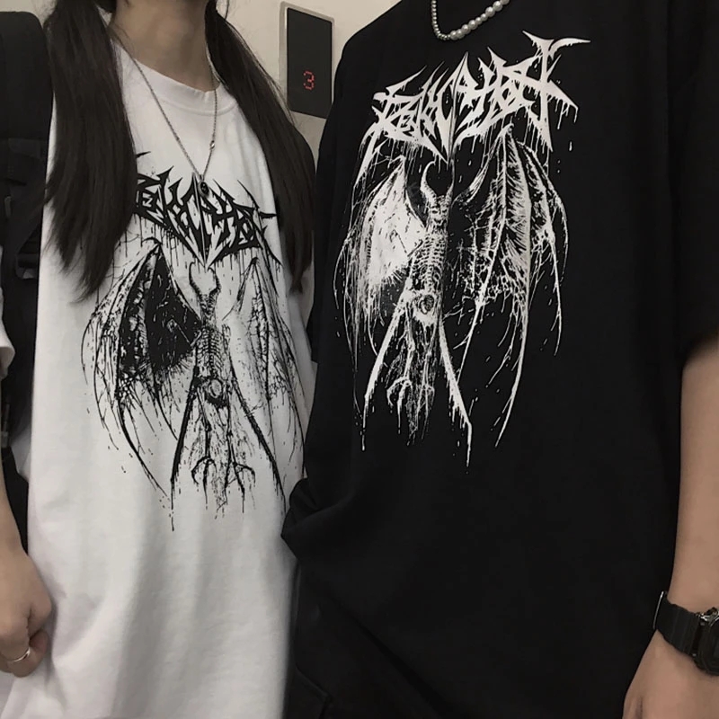 Women's T shirt Harajuku Top Retro Korean Harry Style Black Demon Punk Gothic Anime Print Clothes Plus Size, White
Women's T shirt Harajuku Top Retro Korean Harry Style Black Demon Punk Gothic Anime Print Clothes Plus Size, White