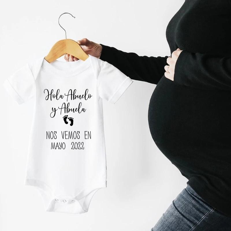 Rompers Baby Announcement Hola Abuelo Y Abuela Nos Vemos En 2022 Born Bodysuits Boy Girl Romper Pregnancy Reveal Clothes, Blue
Rompers Baby Announcement Hola Abuelo Y Abuela Nos Vemos En 2022 Born Bodysuits Boy Girl Romper Pregnancy Reveal Clothes, Blue