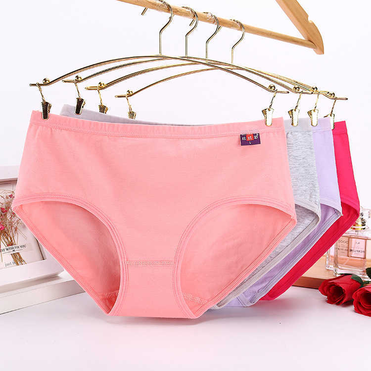 10Pcs/lot Cotton Underwears Women Panties Plus Size 5XL Candy Colors lingeries Women's Briefs SH190906