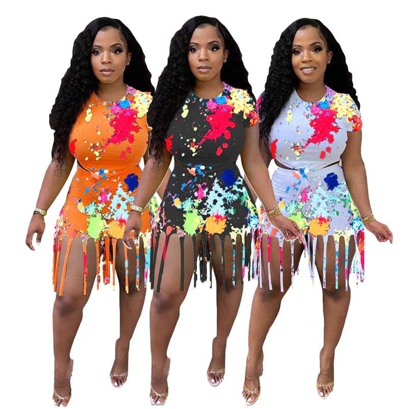 Chiclover Two Piece Set Women Wholesale Items Splash Ink Sweet Tracksuit Tassels Biker Shorts Sets Bodycon Lounge Sporty Outfit 211029, Orange
Chiclover Two Piece Set Women Wholesale Items Splash Ink Sweet Tracksuit Tassels Biker Shorts Sets Bodycon Lounge Sporty Outfit 211029, Orange