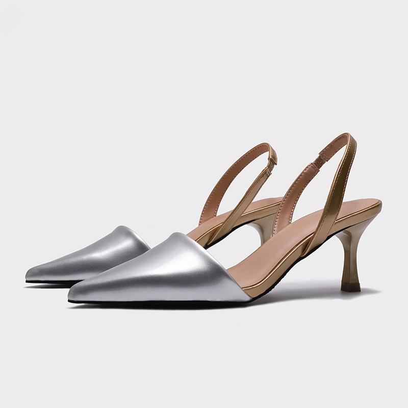 Slippers 2021 Spring And Summer Fashion Women's Shoes Pointed Toe Sandals Back High Heel, Silver
Slippers 2021 Spring And Summer Fashion Women's Shoes Pointed Toe Sandals Back High Heel, Silver