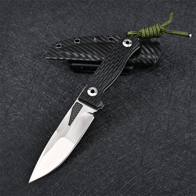 High Quality Survival Straight Knife D2 Steel Black/White Stone knife Wash Drop Point Blade Full Tang G10 Handle Fixed Knives With Kydex