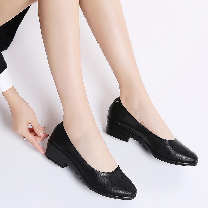 Women Shallow Office Work Loafers Round Toe Soft Comfortable Casual Convenient Slip On Walking