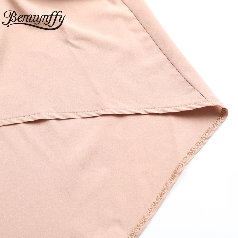 Mock Neck Bow Back Solid Pleated Asymmetrical Dresses Spring Women Highstreet Long Sleeve Female Casual High Low Dress 210510